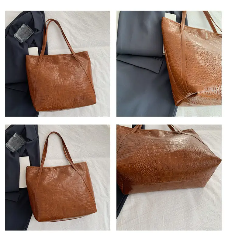 Green Croc Embossed Women's Large Tote Bag — feature 10