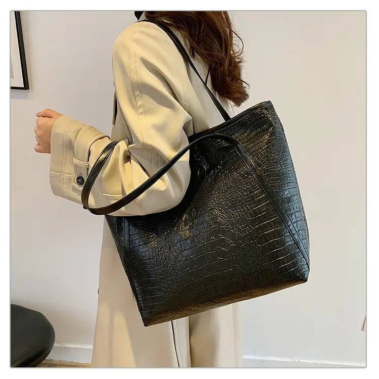 Green Croc Embossed Women's Large Tote Bag — feature 16