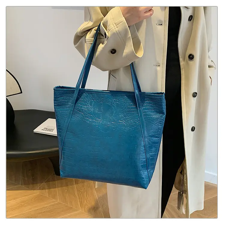 Green Croc Embossed Women's Large Tote Bag — feature 17