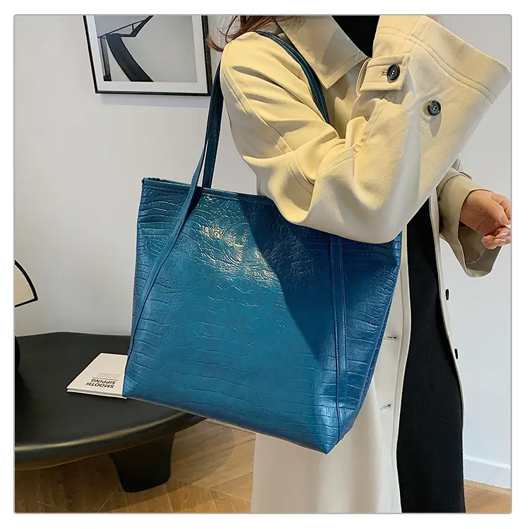 Green Croc Embossed Women's Large Tote Bag — feature 18