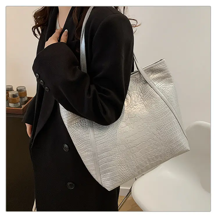 Green Croc Embossed Women's Large Tote Bag — feature 25