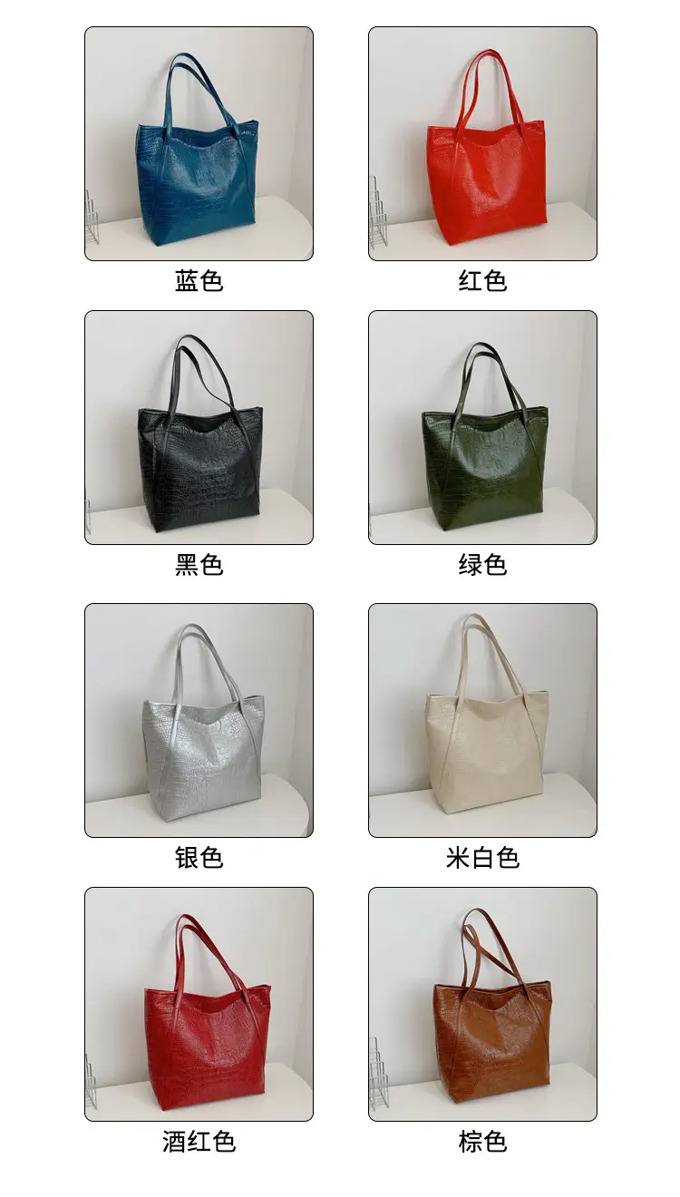 Green Croc Embossed Women's Large Tote Bag — feature 4