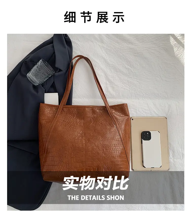 Green Croc Embossed Women's Large Tote Bag — feature 5