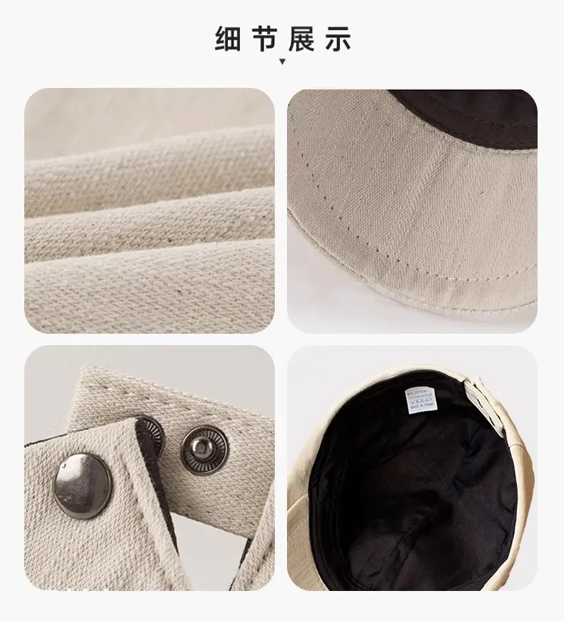 Women's Brown Forward Cap Autumn Winter Breathable Vintage Ins — feature 10