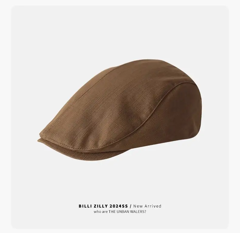 Women's Brown Forward Cap Autumn Winter Breathable Vintage Ins — feature 17