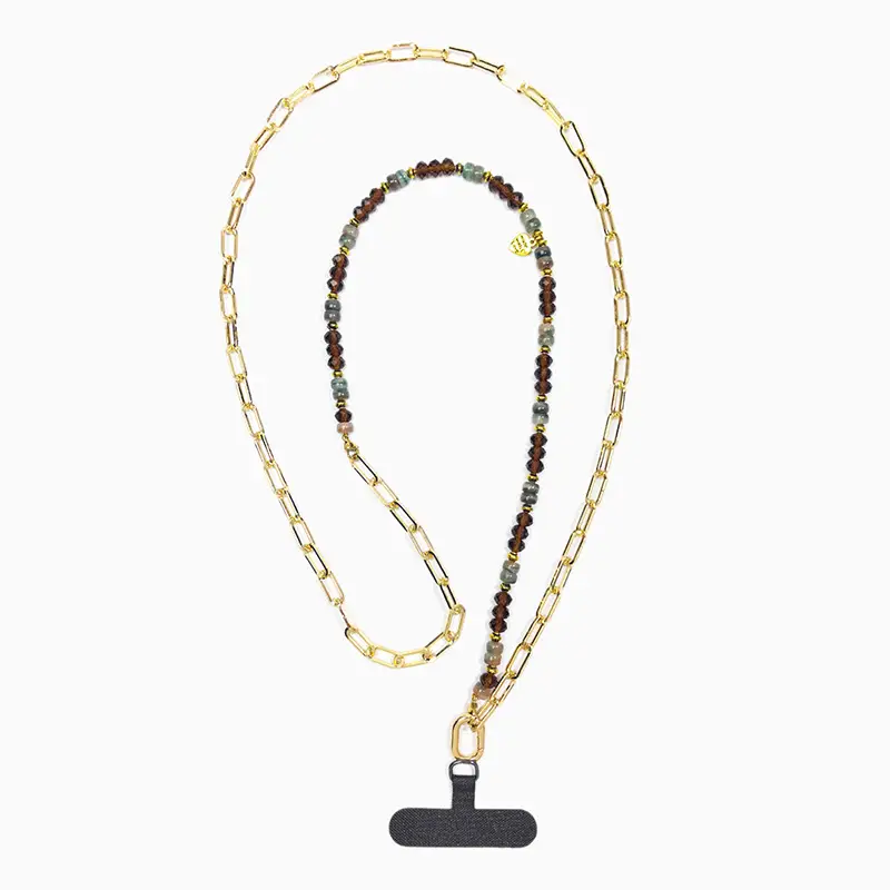 Maillard Crystal Beaded Necklace with Crossbody Design
