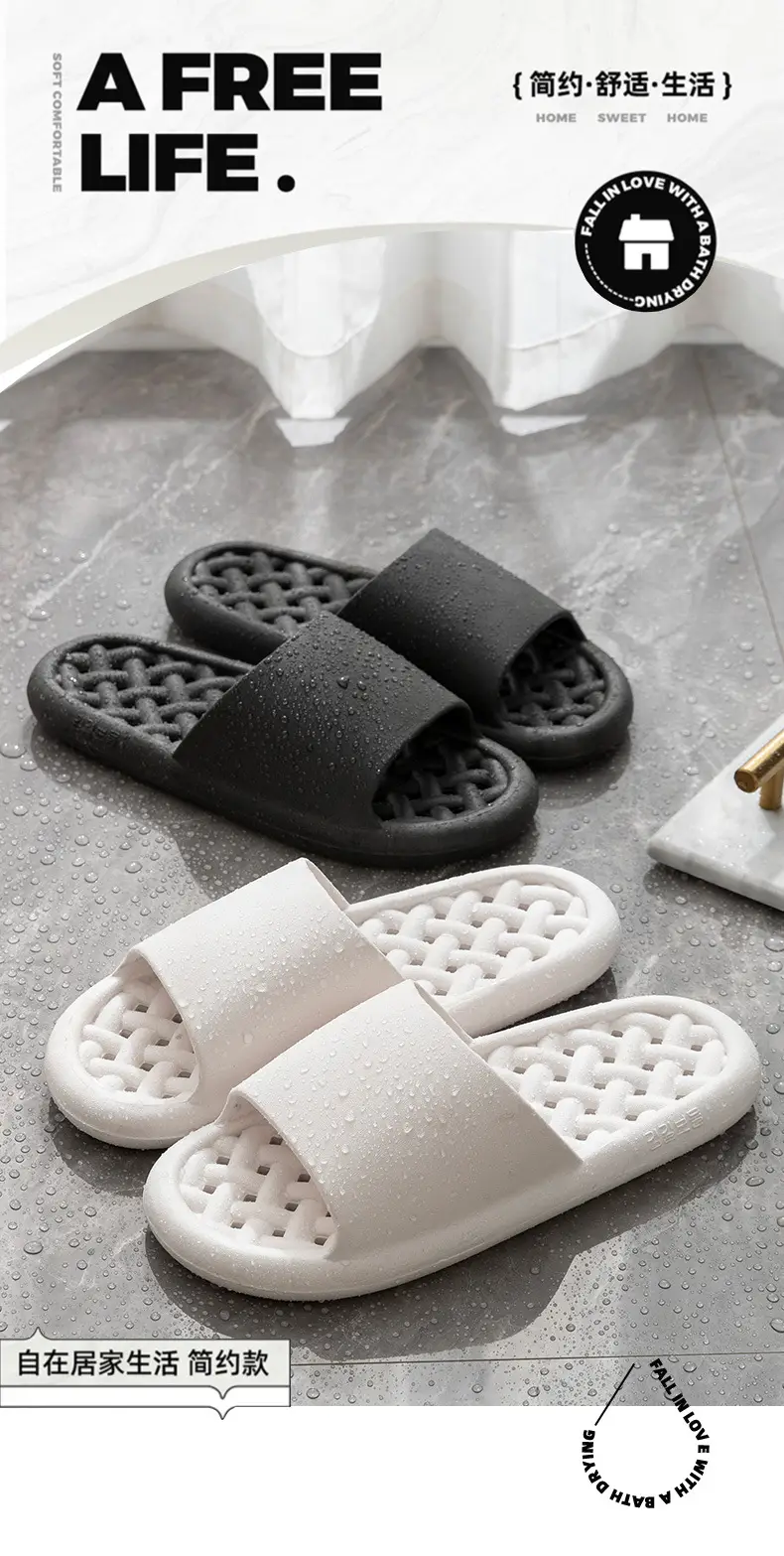 Water-Draining Slippers for Women, Quick-Drying Non-Slip Home Slippers with Hollow Design, Breathable Indoor Slippers for Men — feature 1