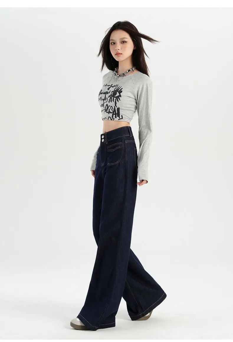 Dark Blue Vintage Wide Leg Jeans Women 2024 — feature 12