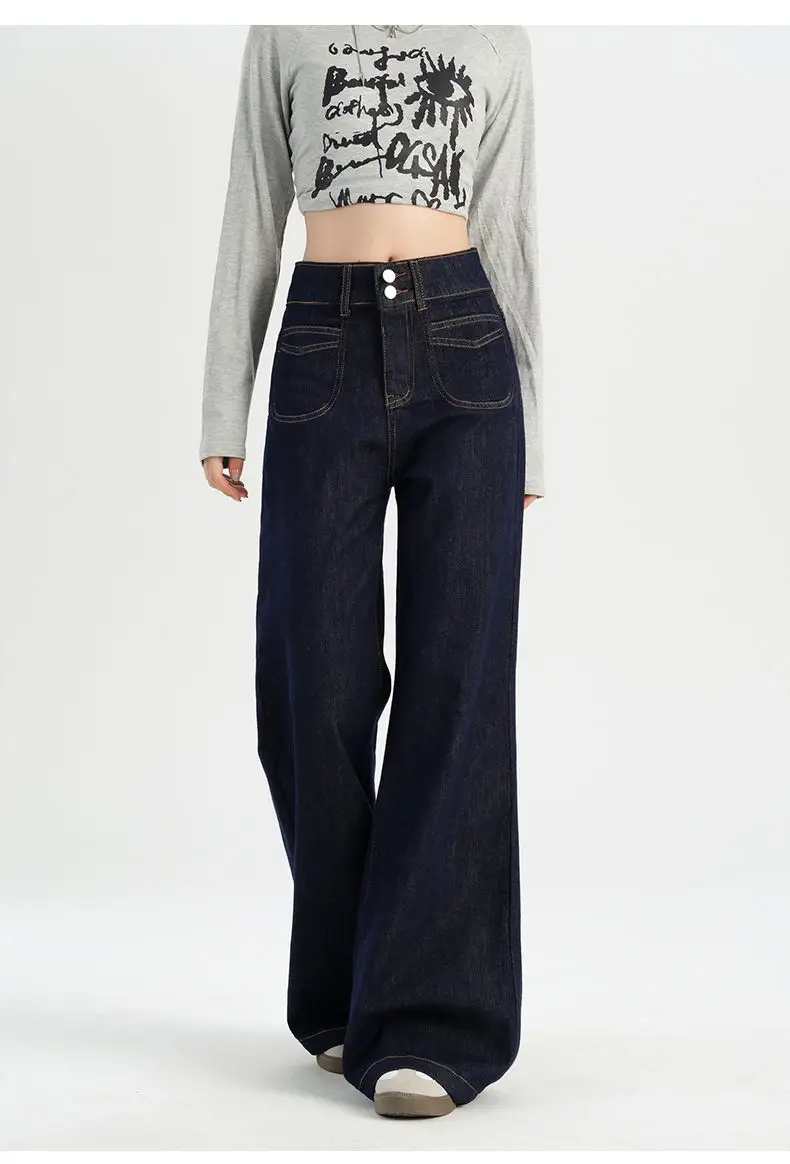 Dark Blue Vintage Wide Leg Jeans Women 2024 — feature 13