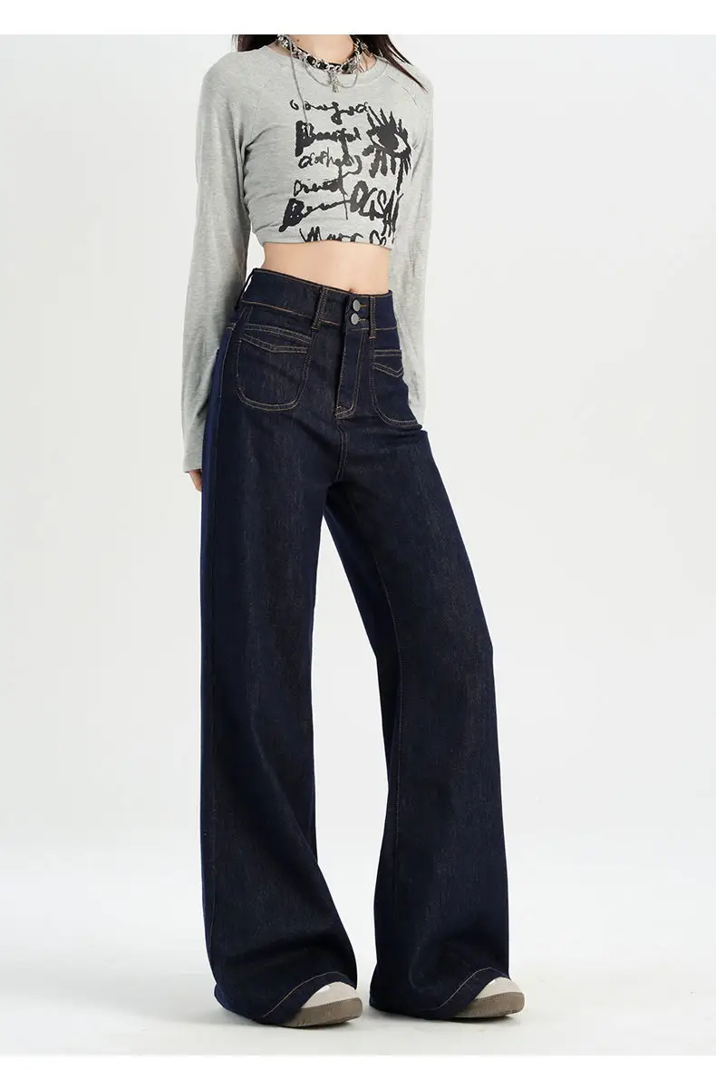 Dark Blue Vintage Wide Leg Jeans Women 2024 — feature 14
