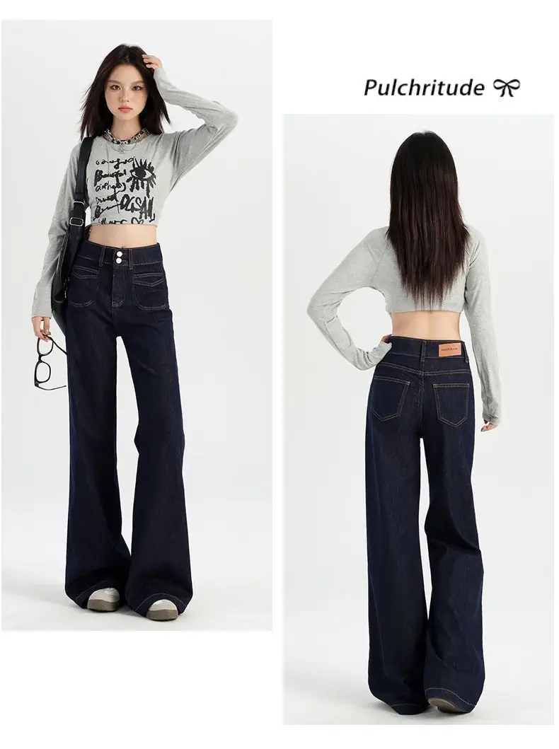 Dark Blue Vintage Wide Leg Jeans Women 2024 — feature 5
