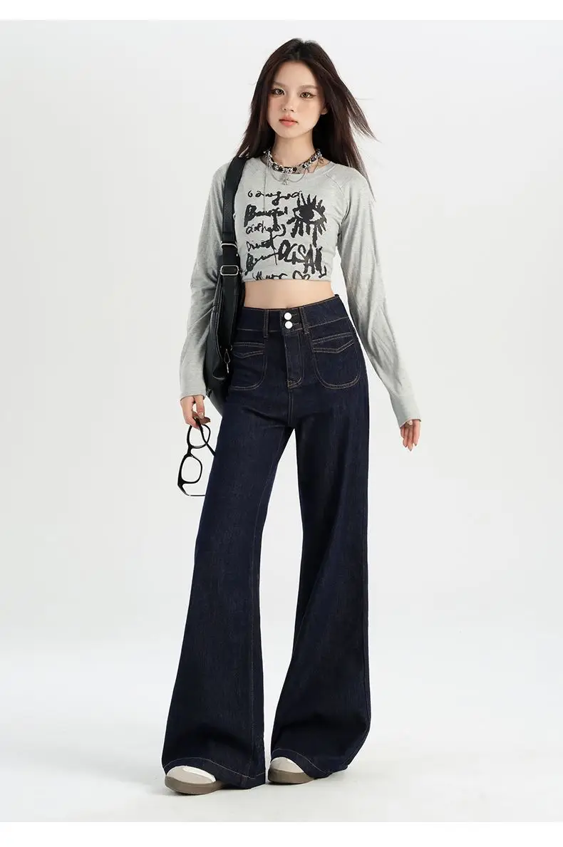 Dark Blue Vintage Wide Leg Jeans Women 2024 — feature 6