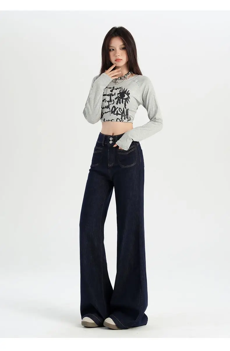 Dark Blue Vintage Wide Leg Jeans Women 2024 — feature 8