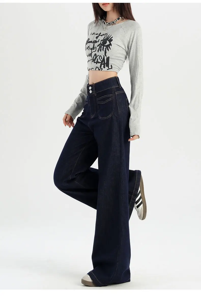 Dark Blue Vintage Wide Leg Jeans Women 2024 — feature 9