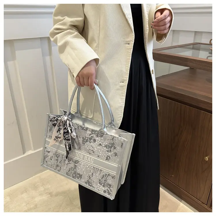 Women's Large Capacity Guofeng Tote Bag with Bow — feature 14