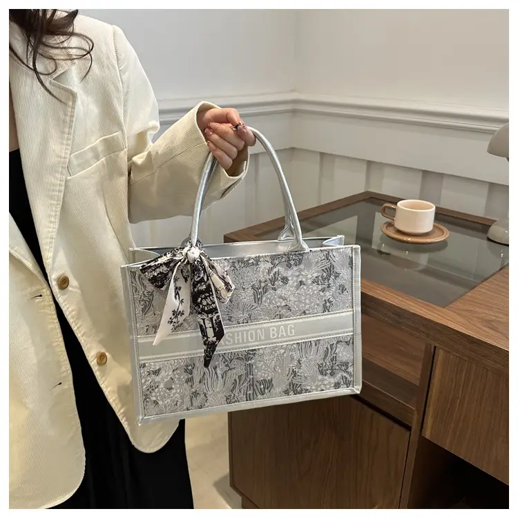 Women's Large Capacity Guofeng Tote Bag with Bow — feature 16