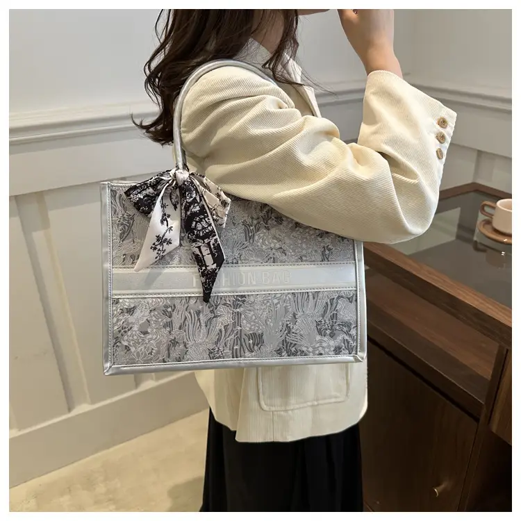 Women's Large Capacity Guofeng Tote Bag with Bow — feature 17