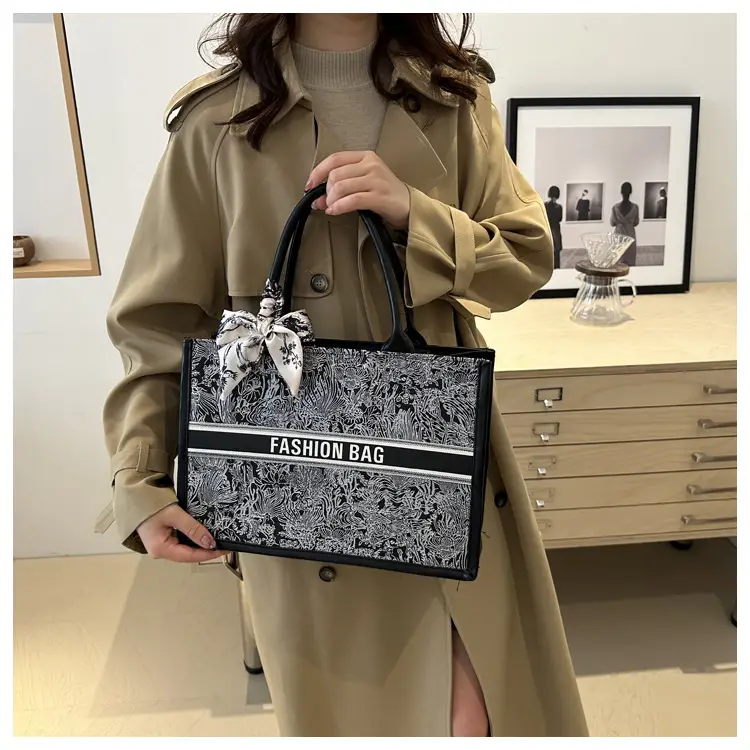 Women's Large Capacity Guofeng Tote Bag with Bow — feature 21