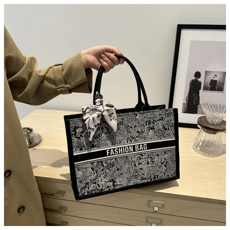 Women's Large Capacity Guofeng Tote Bag with Bow — feature 22