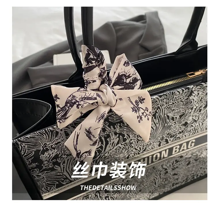 Women's Large Capacity Guofeng Tote Bag with Bow — feature 4