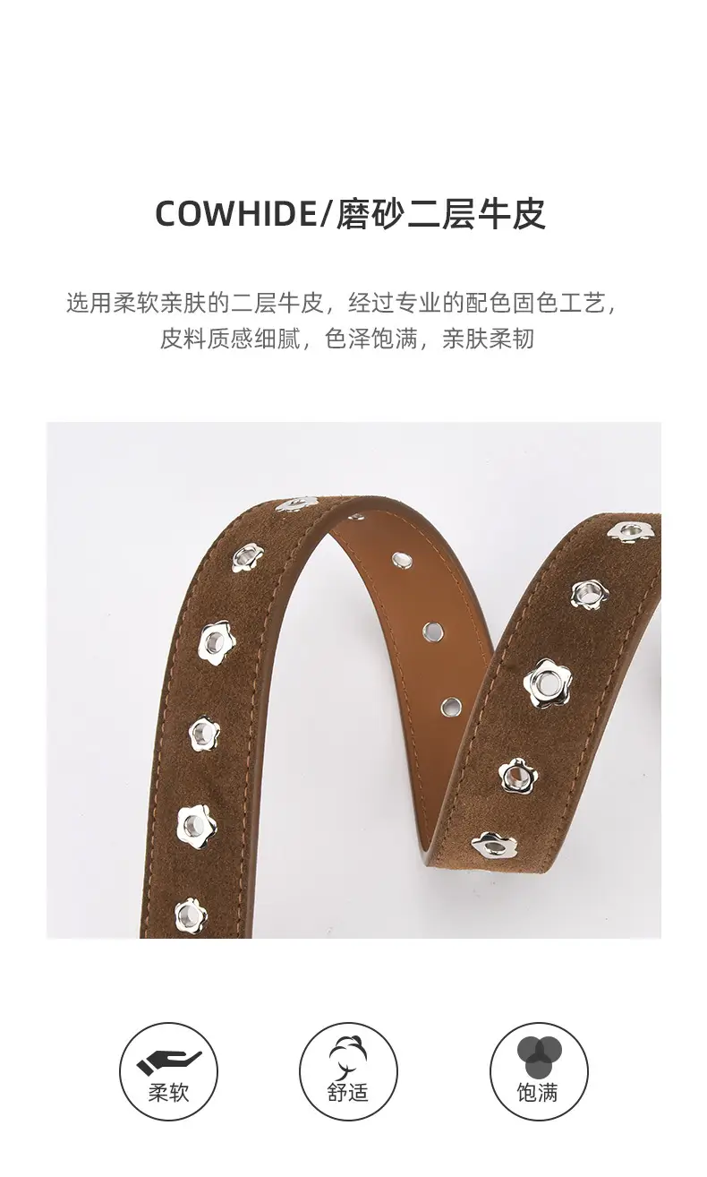 Purple Star Rivet Belt for Women — feature 5