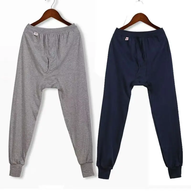 Cotton Men's Autumn Trousers Adult Autumn and Winter Loose plus size Plus Fertilizer High Waist Pants Cotton Wool Pants Warm Bottoming Pants