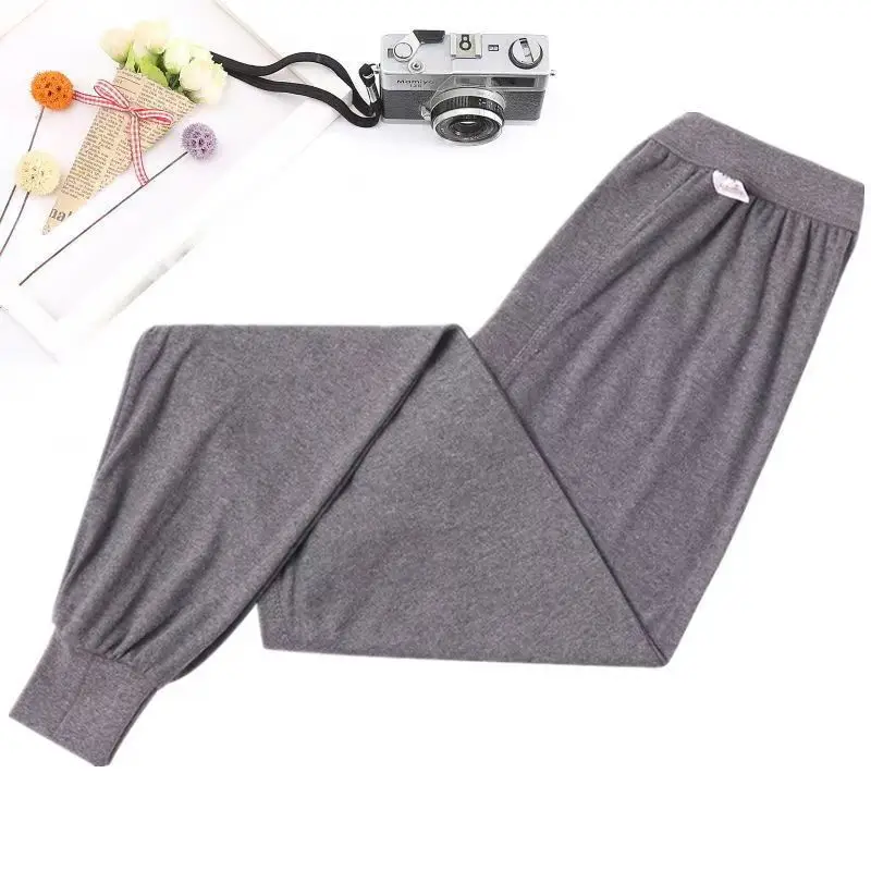 Cotton Men's Autumn Trousers Adult Autumn and Winter Loose plus size Plus Fertilizer High Waist Pants Cotton Wool Pants Warm Bottoming Pants