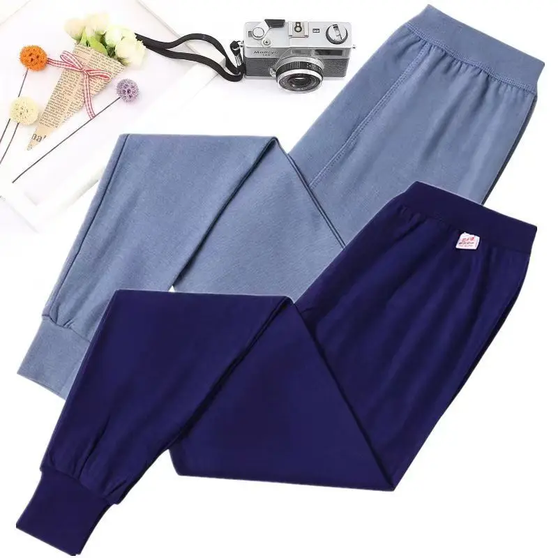 Cotton Men's Autumn Trousers Adult Autumn and Winter Loose plus size Plus Fertilizer High Waist Pants Cotton Wool Pants Warm Bottoming Pants