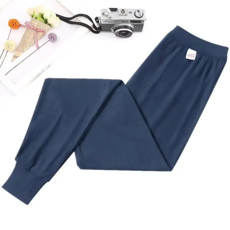Cotton Men's Autumn Trousers Adult Autumn and Winter Loose plus size Plus Fertilizer High Waist Pants Cotton Wool Pants Warm Bottoming Pants