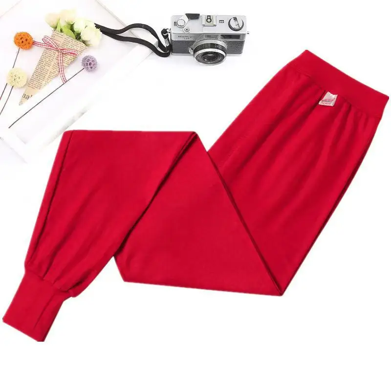 Cotton Men's Autumn Trousers Adult Autumn and Winter Loose plus size Plus Fertilizer High Waist Pants Cotton Wool Pants Warm Bottoming Pants