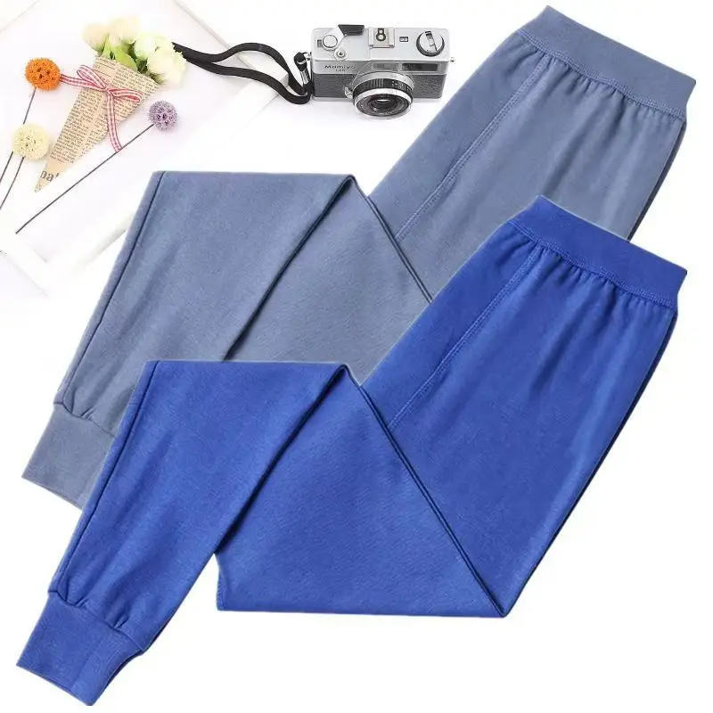 Cotton Men's Autumn Trousers Adult Autumn and Winter Loose plus size Plus Fertilizer High Waist Pants Cotton Wool Pants Warm Bottoming Pants