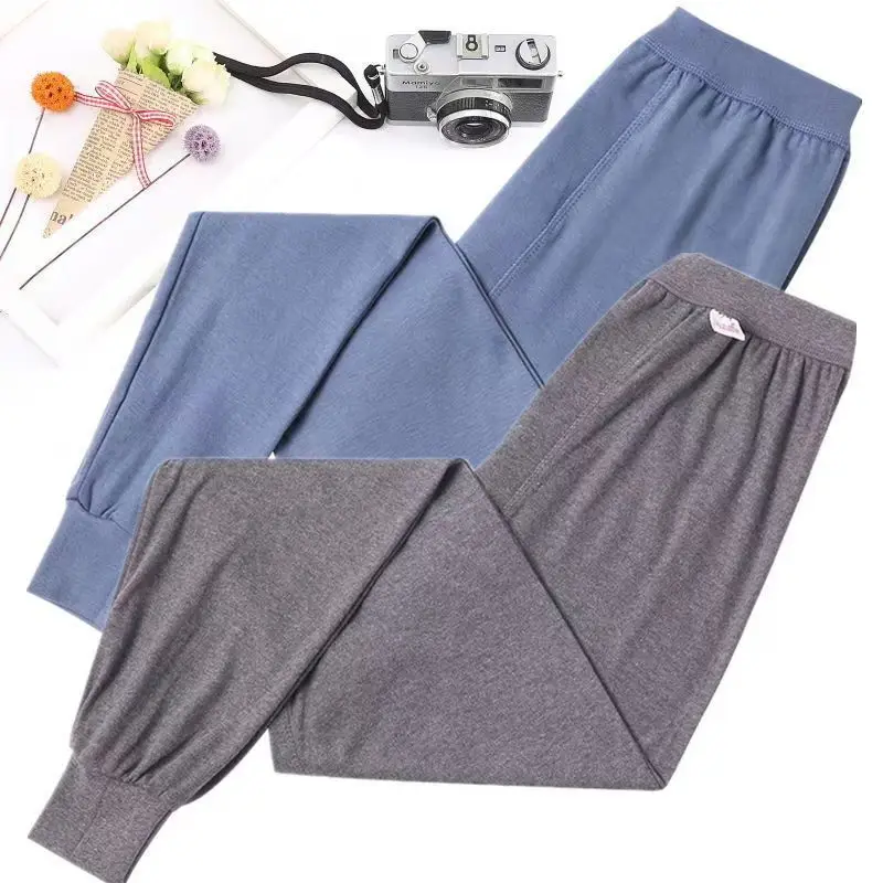 Cotton Men's Autumn Trousers Adult Autumn and Winter Loose plus size Plus Fertilizer High Waist Pants Cotton Wool Pants Warm Bottoming Pants