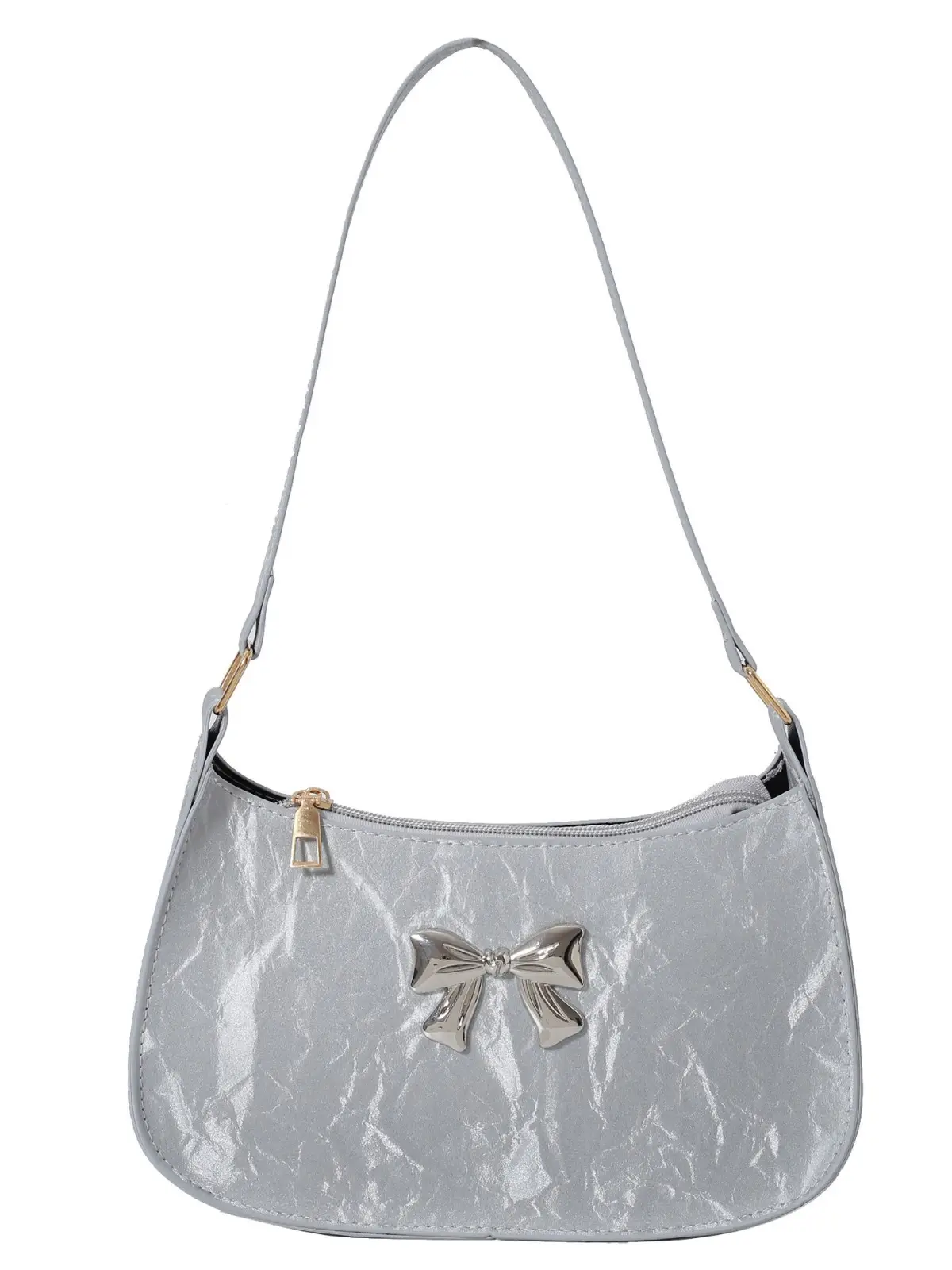 White Bow Embroidered Shoulder Bag for Women - Image 8