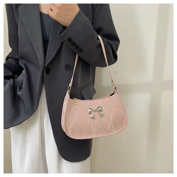 White Bow Embroidered Shoulder Bag for Women — feature 18