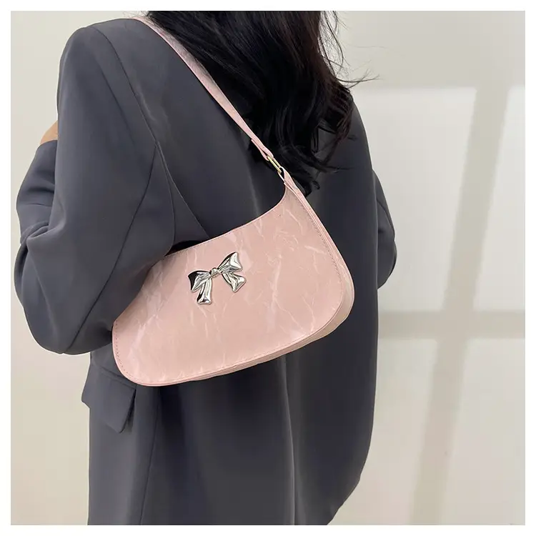 White Bow Embroidered Shoulder Bag for Women — feature 19