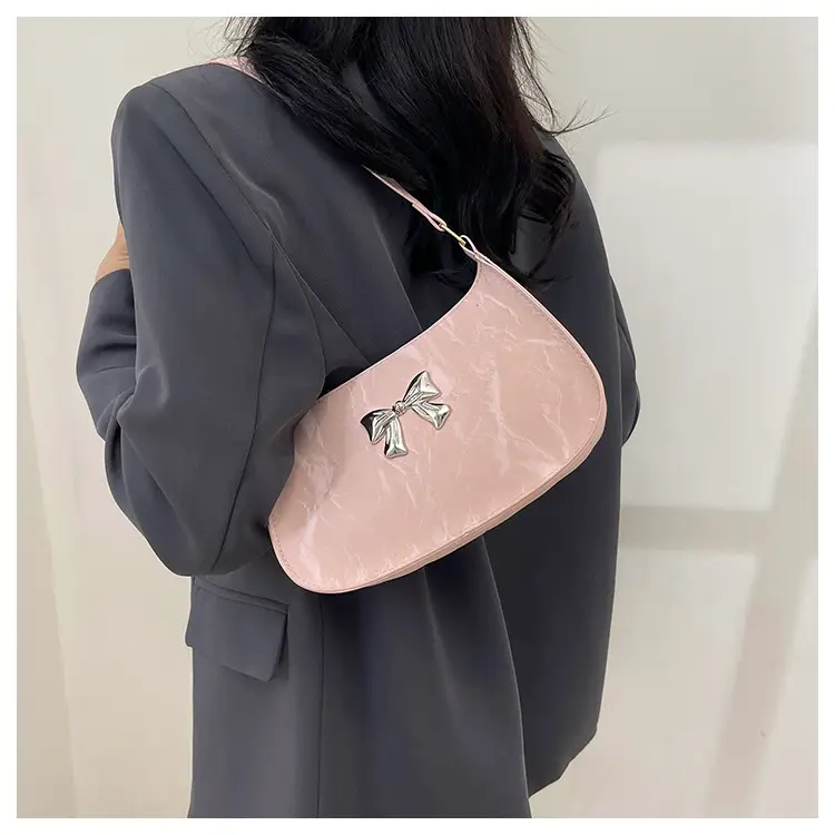 White Bow Embroidered Shoulder Bag for Women — feature 20