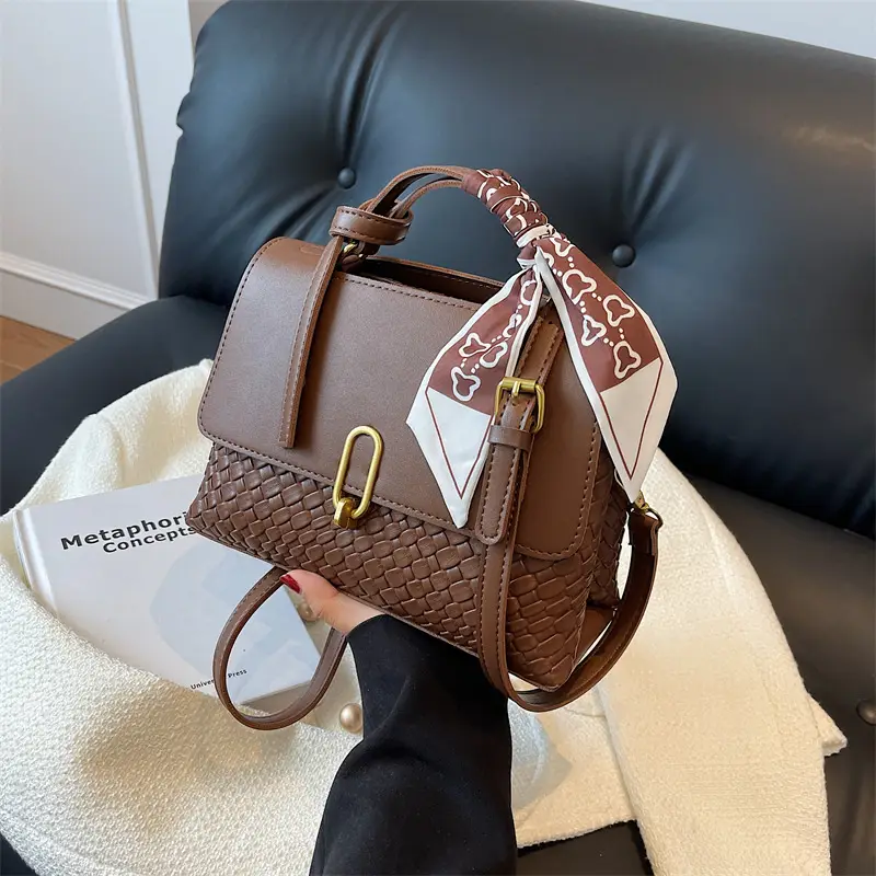 Women's Retro Brown Shoulder Messenger Bag 2023 - Image 6