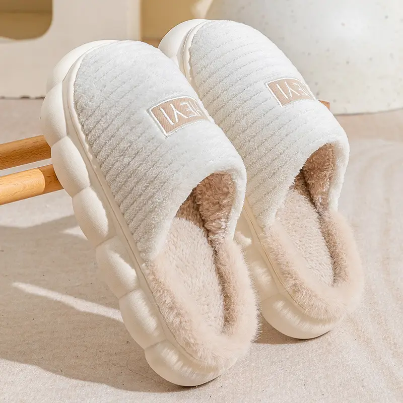 Women Cotton Floral Slippers Winter Warm Indoor