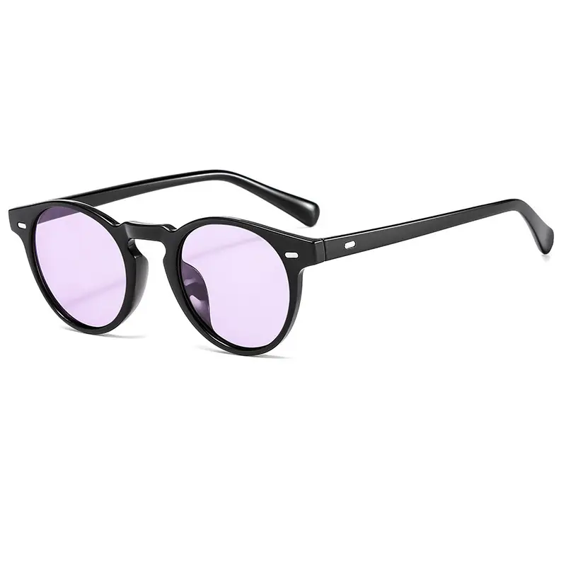 Men's Orange Lens Sunglasses Black Small Frame - Image 4