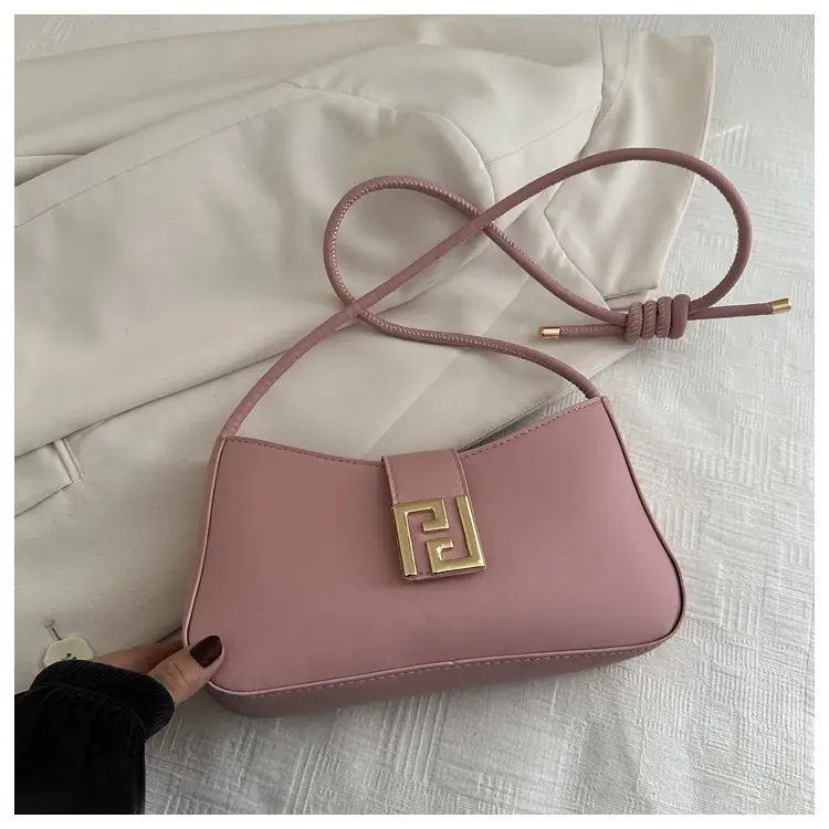 Black Fendi Style Shoulder Bag with Gold Logo — feature 10