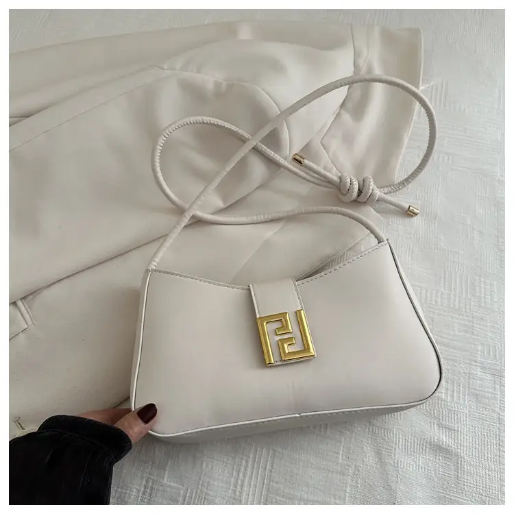 Black Fendi Style Shoulder Bag with Gold Logo — feature 11
