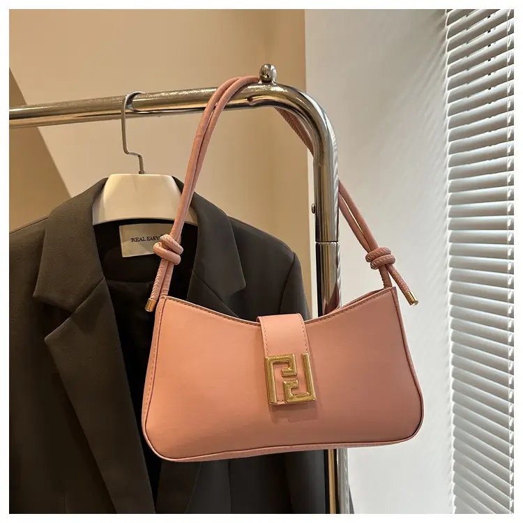 Black Fendi Style Shoulder Bag with Gold Logo — feature 15
