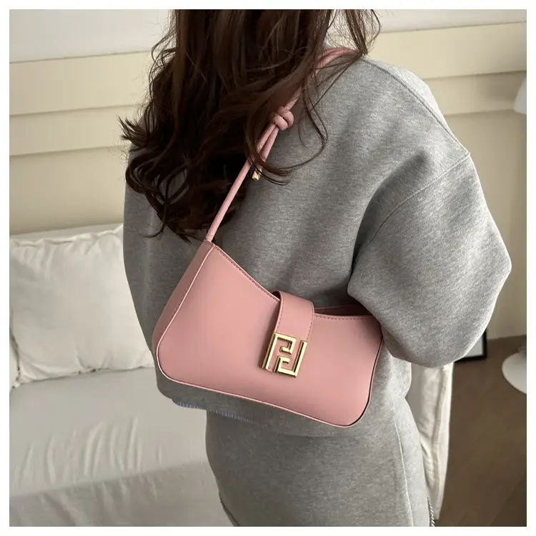 Black Fendi Style Shoulder Bag with Gold Logo — feature 26