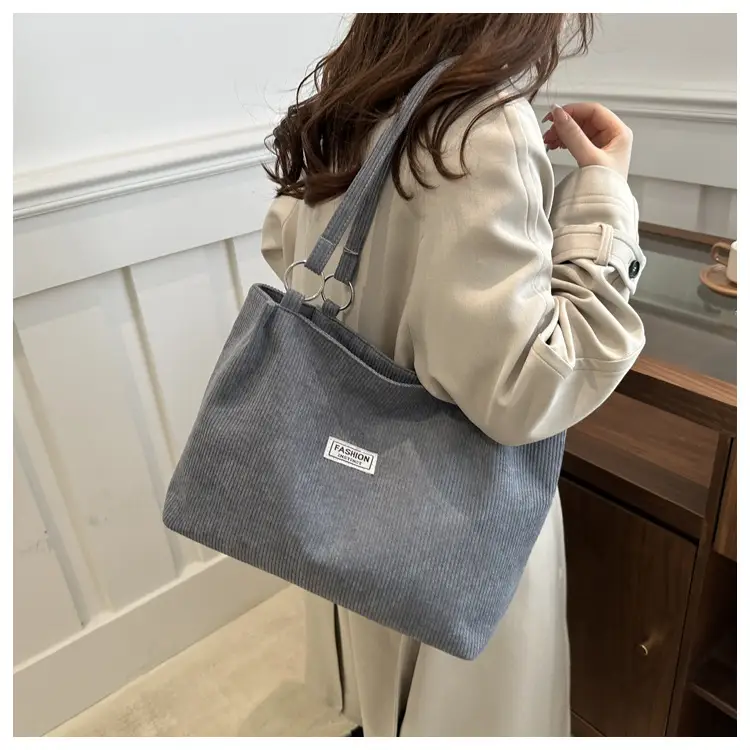 Women Brown Striped Tote Bag with Long Strap — feature 20