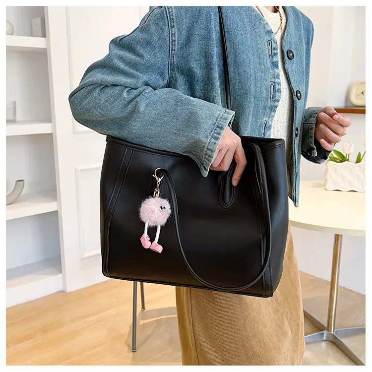 Black Textured Shoulder Bag for Women Autumn Winter — feature 17