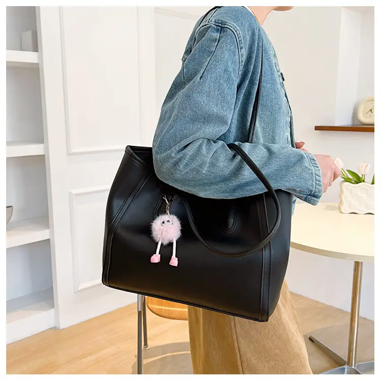 Black Textured Shoulder Bag for Women Autumn Winter — feature 18