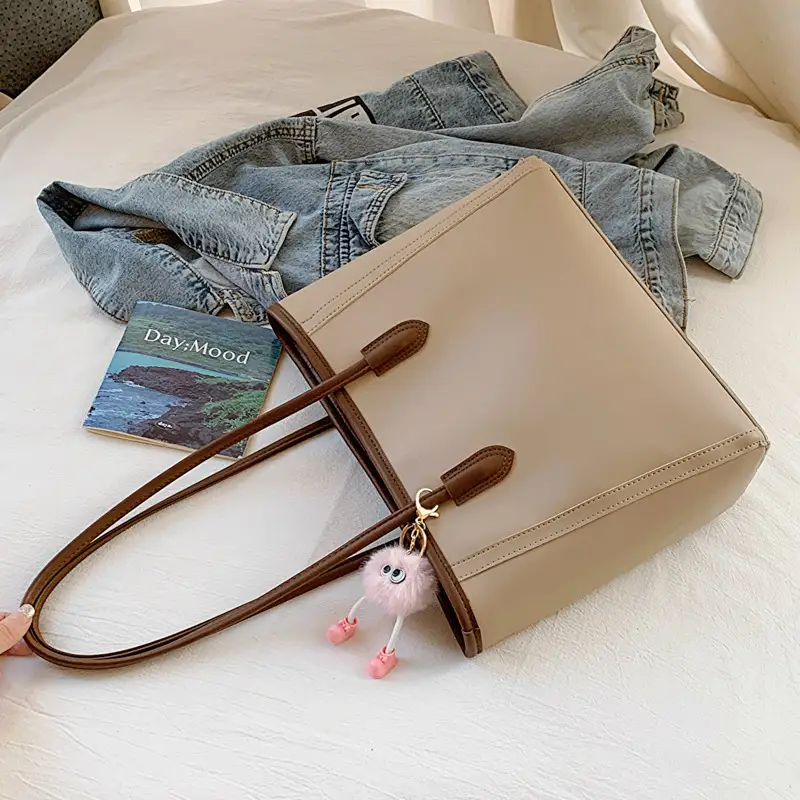 Black Textured Shoulder Bag for Women Autumn Winter - Image 7