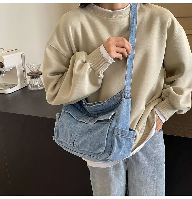 Women Denim Crossbody Bag Blue Casual Fashion — feature 14