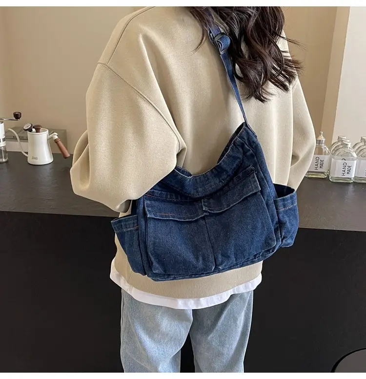 Women Denim Crossbody Bag Blue Casual Fashion — feature 24
