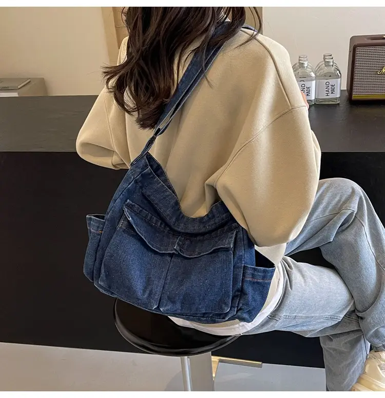 Women Denim Crossbody Bag Blue Casual Fashion — feature 25
